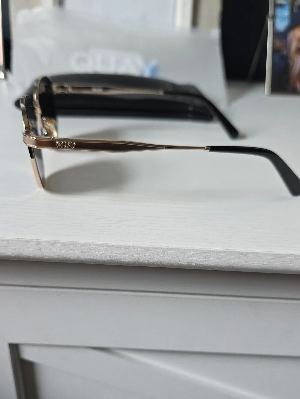 Quay Australia Rose Gold Slim Frame Sunglasses